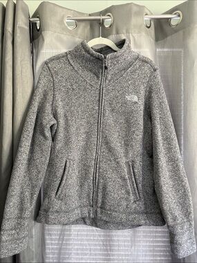 The North Face Heather Gray Full‑Zip Fleece Jacket